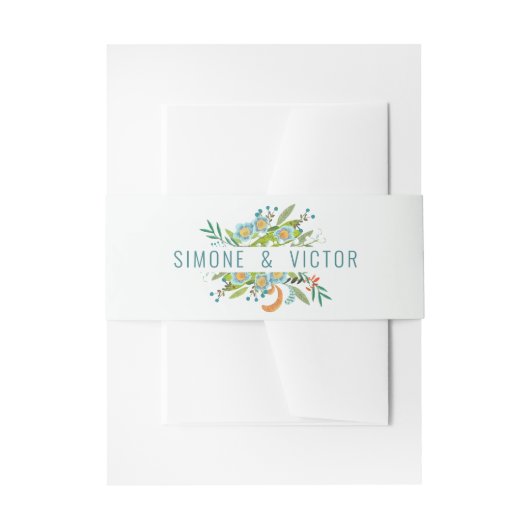 Botanische groene Lilly van de Valley floral bruil Uitnodigingen Wikkel (Voorkant Voorbeeld)