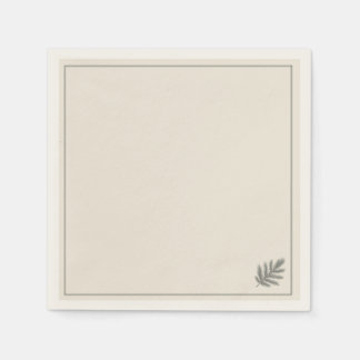 Botanische Groene Minimalist | Neutraal Rustiek Servet