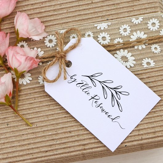Botanische groene script Maak je eigen Rubberstempel