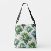 Botanische Groene sla Patroon Crossbody Bag Tas (Achterkant)