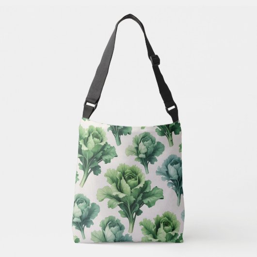 Botanische Groene sla Patroon Crossbody Bag Tas (Voorkant)