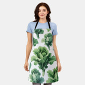 Botanische Groene Sla Schort – Eco Keuken Draag (Gedragen)