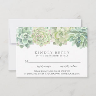 Botanische groene Succulenten Maal Choice Weddensc RSVP Kaartje
