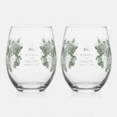  Botanische Groene Tuin Party Wedding Theme Wijnglas Zonder Voet (Voorkant)