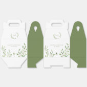 Botanische Groene Waterverf bruiloft monogram Bedankdoosjes (Ongevouwen)