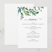 Botanische groene Waterverf van de olievlek Menu (Voorkant / Achterkant)