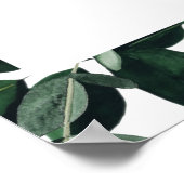 Botanische groene Waterverf van de olievlek Poster (Hoek)