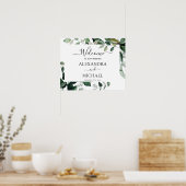 Botanische groene Waterverf van de olievlek Poster (Keuken)
