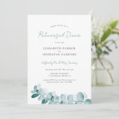 Botanische groenere modern huwelijksrepetitiediner kaart (Staand voorkant)