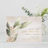 Botanische groenery , behalve de datum save the date (Staand voorkant)