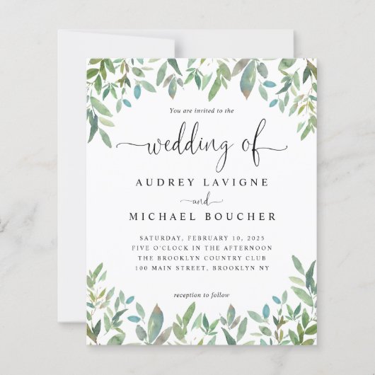 Botanische groenery groen in één bruiloft... (Voorkant)