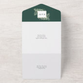 Botanische groenery Leaves Emerald Wedding All In One Uitnodiging (Buitenkant)