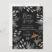 Botanische Halloween Cocktail Party Invitation Kaa Kaart (Voorkant)