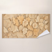 Botanische handdoek in warme neutrale tinten (Badhanddoek)