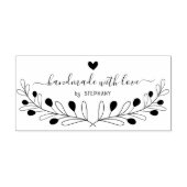 Botanische handgemaakte krans aangepaste typografi 	rubberstempel (Afrduk)