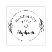 Botanische Handgetekende Handgemaakte met Liefde R Zelfinktende Stempel (Design)