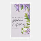 Botanische Hangende Paarse Wisteria Bruiloft Servet (Voorkant)