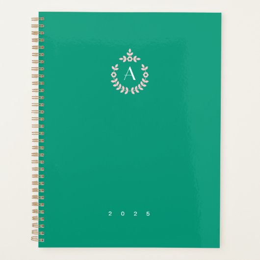 Botanische hangerenkam monogram per jaar planner (Voorkant)