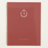 Botanische hangerenkam monogram per jaar planner (Voorkant)