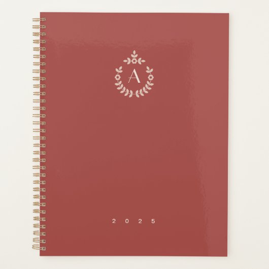 Botanische hangerenkam monogram per jaar planner (Voorkant)