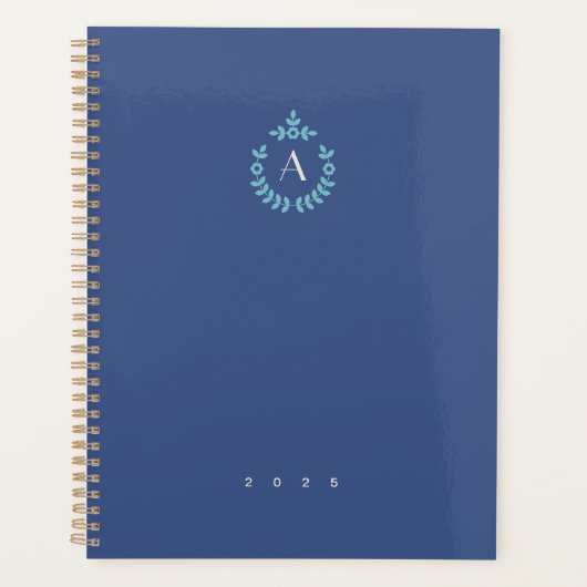 Botanische hangerenkam monogram per jaar planner (Voorkant)