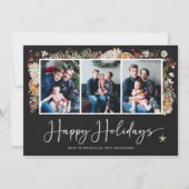 Botanische Happy Holiday Foto Kaart (Voorkant)