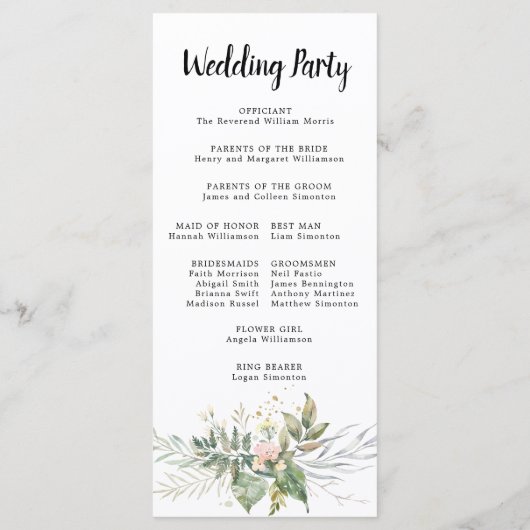 Botanische hartenweddenschappen programma (Achterkant)