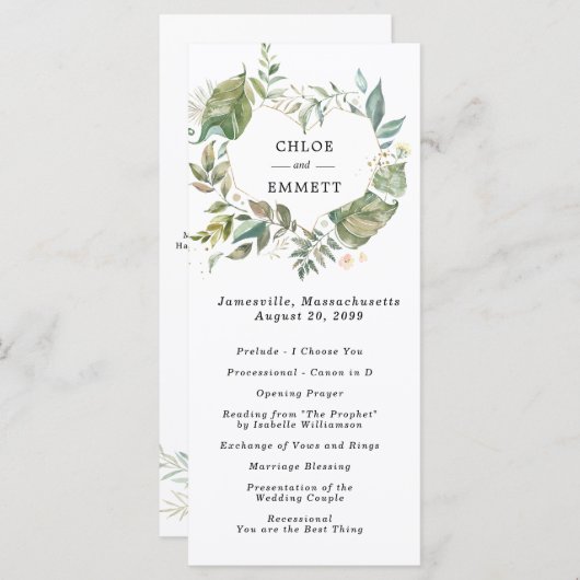 Botanische hartenweddenschappen programma (Voorkant / Achterkant)