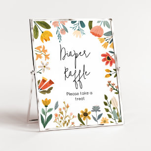 Botanische Heldere Wildflower Luier Raffle Poster