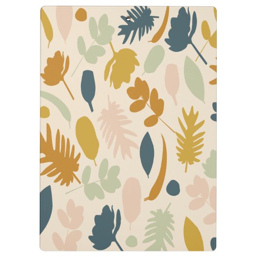 Botanische Herfst bloemen en bladeren Patroon Klembord (Achterkant)