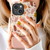 Botanische Herfst Bloemige Bladeren Script Naam Case-Mate iPhone Case