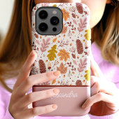 Botanische Herfst Bloemige Bladeren Script Naam Case-Mate iPhone Case