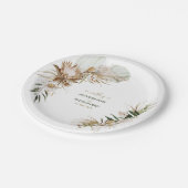 Botanische Herfst met groene en goudboho / winterb Papieren Bordje (Gekanteld)