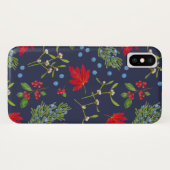 Botanische Herfst Planten Patroon iPhone Case (Achterkant (horizontaal))