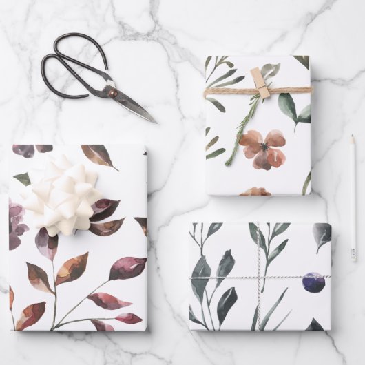 Botanische herfst voor het oppakken van papier voo inpakpapier vel (Voorkant)