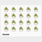 Botanische Holly Berries Gepiliseerd Greenery 1 Fo Vierkante Sticker (Vel)