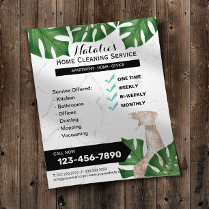 Botanische Huis Schoonmaak Maid Service Marmer Flyer