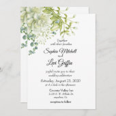 Botanische huwelijksbruiloft kaart (Voorkant / Achterkant)