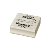 Botanische huwelijksnamen en datum 	rubberstempel (Stempel)