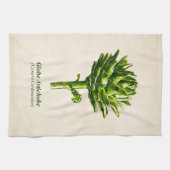  botanische illustratie, Artichoke Theedoek (Horizontaal)