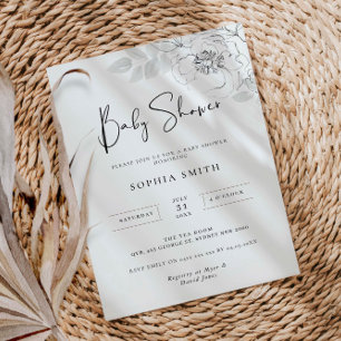 Botanische illustratie Baby shower uitnodiging