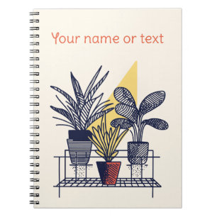 Botanische Illustratie pottenbakken huis planten Notitieboek