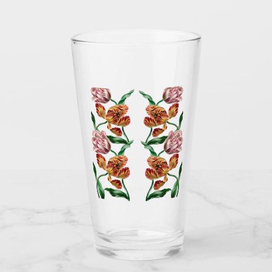 Botanische illustratie  Tulp Glas (Voorkant)