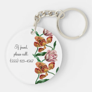 Botanische illustratie Tulp Sleutelhanger