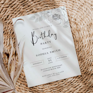 Botanische illustratie uitnodiging van de Birthday