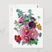  Botanische Illustraties Hollyhocks Briefkaart (Voorkant / Achterkant)