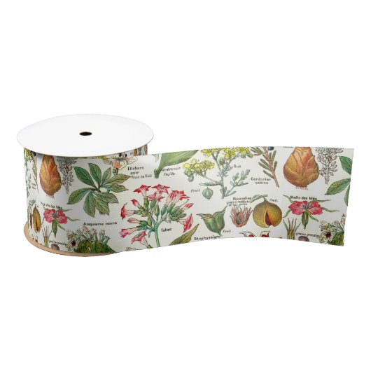 Botanische illustraties Satin Ribbon Lint (Spoel)