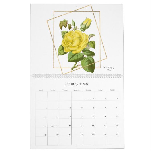 Botanische illustraties van Pierre-Joseph Redouté Kalender (Jan 2026)