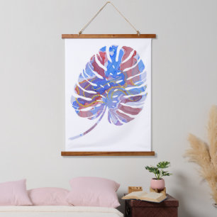 Botanische Inkt Art Houten Bovenwerk Muur Hangend Wandkleed