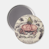 Botanische Insect Flower Illustration van krab Magneet (Voorkant / Achterkant)